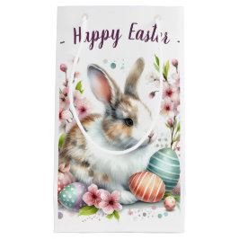 Påsk Watercolor Rabbit Eggs and Flowers -