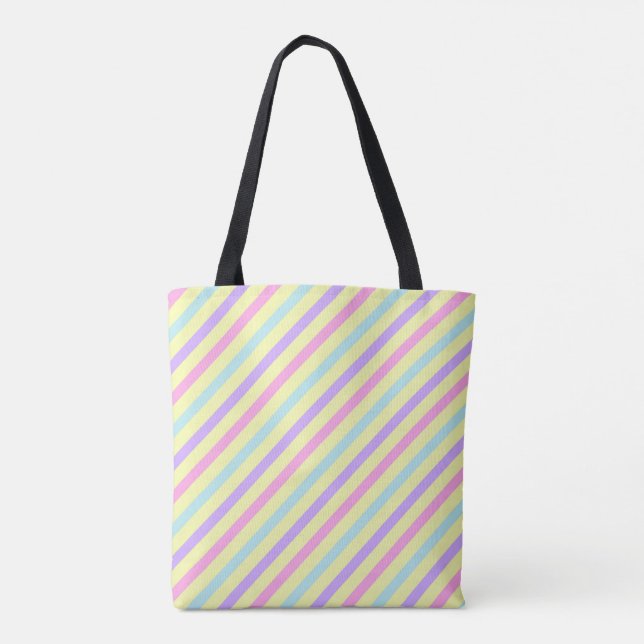 Påsk Watercolor Rosa Blue Rand Tote Bag Tygkasse (Baksida)