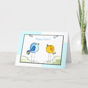 Påsk Watercolor Whimsical Birds Kort
