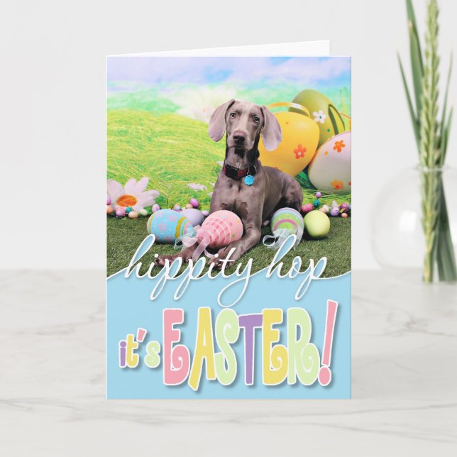 Påsk - Weimaraner - Ben Helgkort (Framsida)