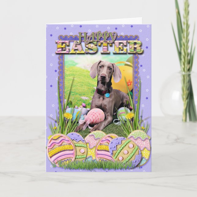 Påsk - Weimaraner - Ben Helgkort (Framsida)