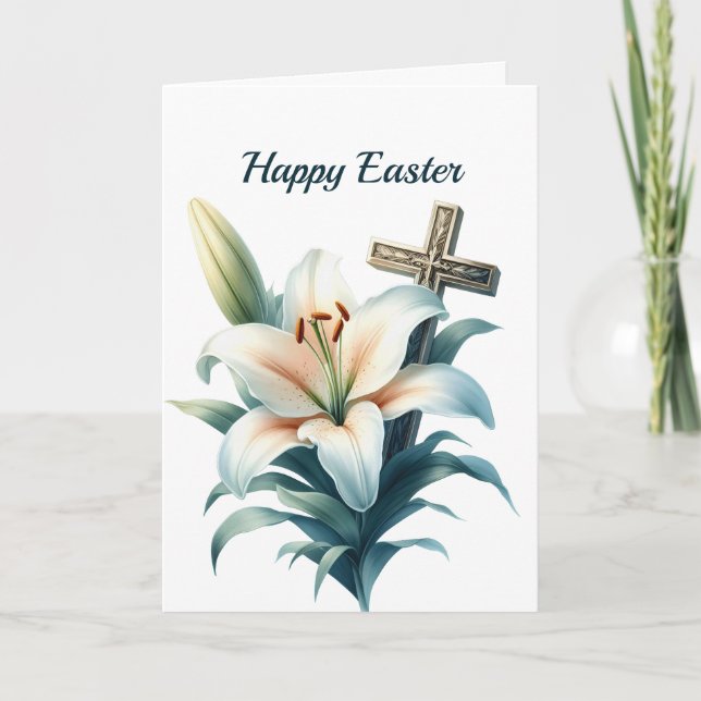 Påsk White Lily Kor Illustration Helgkort (Framsida)