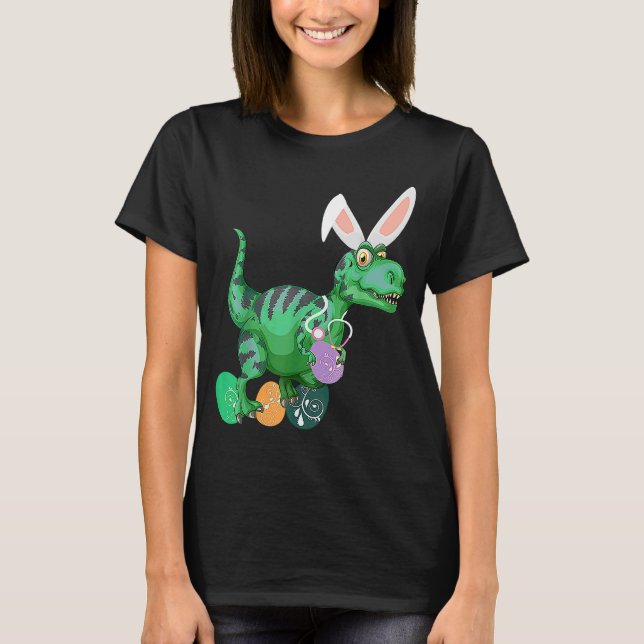 Påsk Women Toppar för Nurses Läkare Bunny Dino E T Shirt (Framsida)