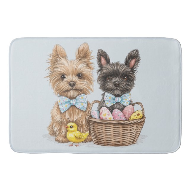 Påsk Yorkshire Terrier Hundar Badrumsmatta (Framsidan)