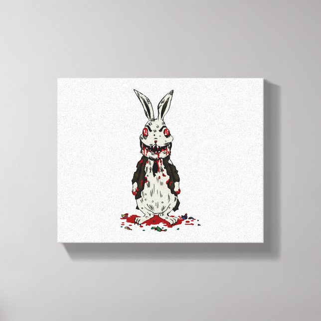 Påsk Zombie Rabbit Halloween Bunny Canvastryck (Framsida)