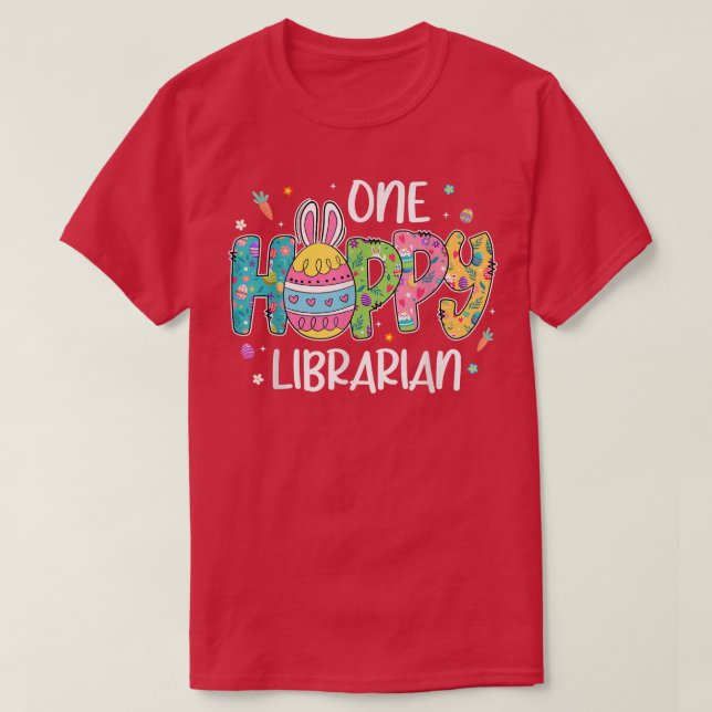 Påskägg 1 Hobby Librarian Bunny Älskare Påsk T Shirt (Design framsida)