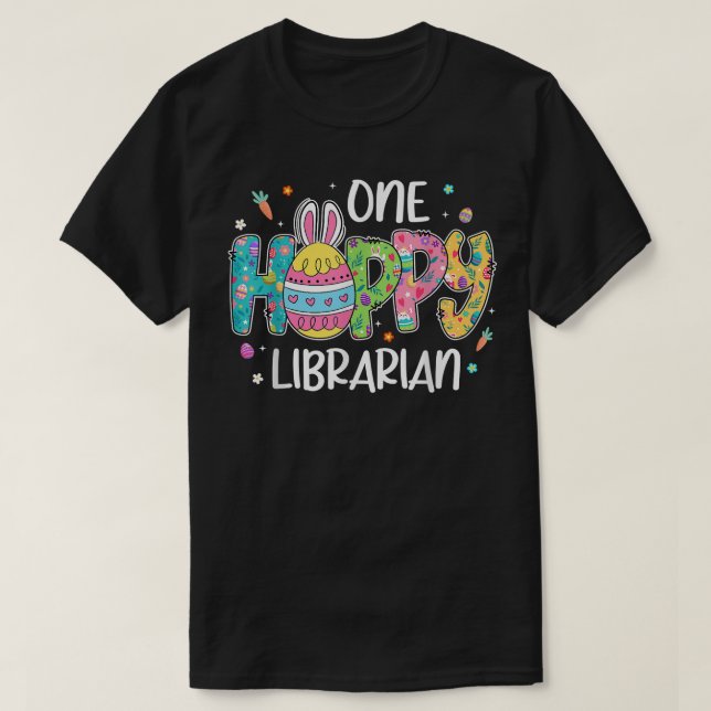 Påskägg 1 Hobby Librarian Bunny Älskare Påsk T Shirt (Design framsida)