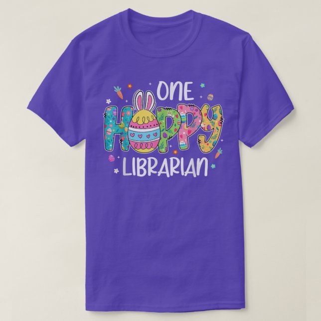 Påskägg 1 Hobby Librarian Bunny Älskare Påsk  T Shirt (Design framsida)