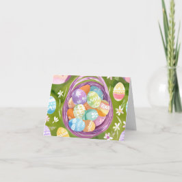 Påskägg Basket | Vår Pastel Watercolor Kort