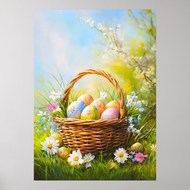 Påskägg Basket Vår Poster (Framsidan)