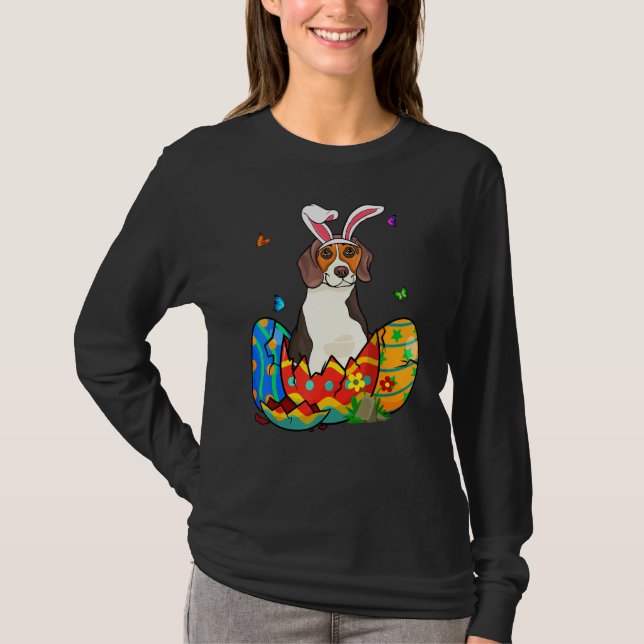 Påskägg Beagle Bunny Hund Hund Pappa Hund Mamma T Shirt (Framsida)
