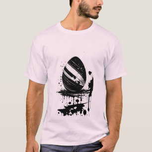Påskägg Black Splatter Bläck Helgdag T-Shirt