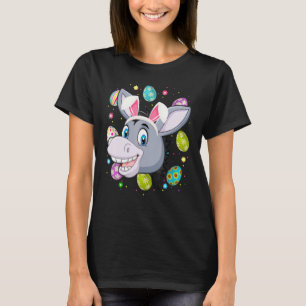 Påskägg Bunny Ear Donkey Ansikte Påsk Söndag T Shirt