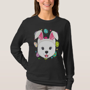 Påskägg Bunny Ear Samoyed Hund Ansikte Påsk Sund T Shirt