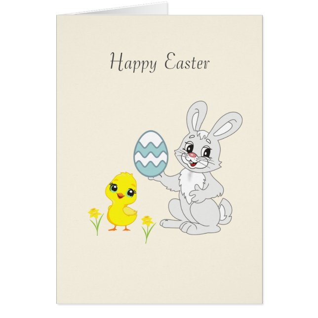 Påskägg & Bunny Hälsningskort (Framsidan)
