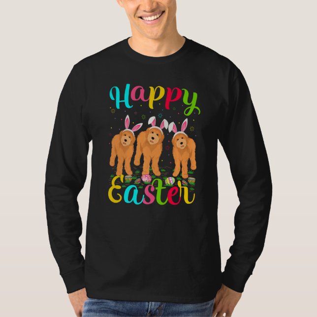 Påskägg Bunny Labradoodle Hund Easte T Shirt (Framsida)