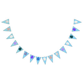 Påskägg buntar med blommigt vimplar