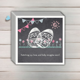 Påskägg Chalkboard Teckning Baby Shower Pappersservett