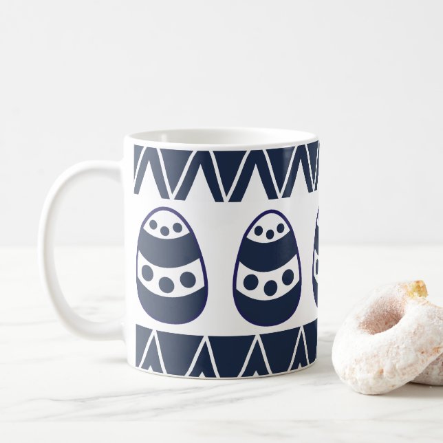 Påskägg Chevron Ränder Glad Påsk Mönster   Kaffemugg (Med munk)