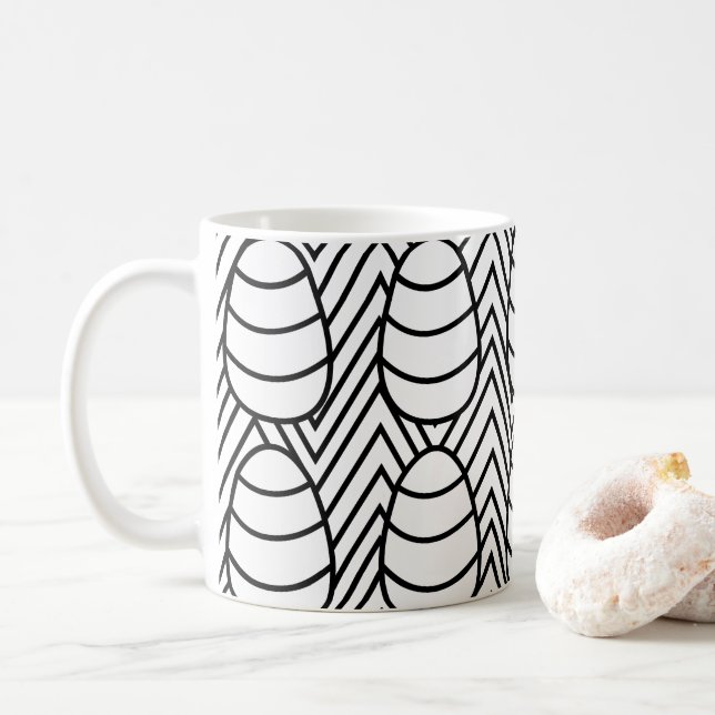 Påskägg Chevron Ränder Glad Påsk Mönster   Kaffemugg (Med munk)