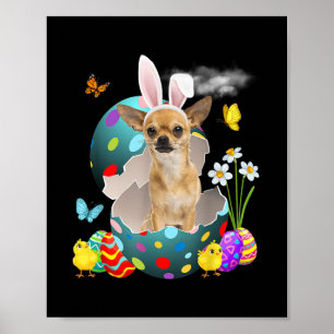 Påskägg Chihuahua Bunny Hund Gifts Hund Pappa Hund Poster