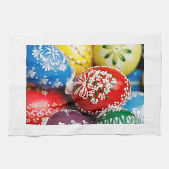Påskägg Colorful Helgdag Vår Art Kökshandduk (Horisontell)