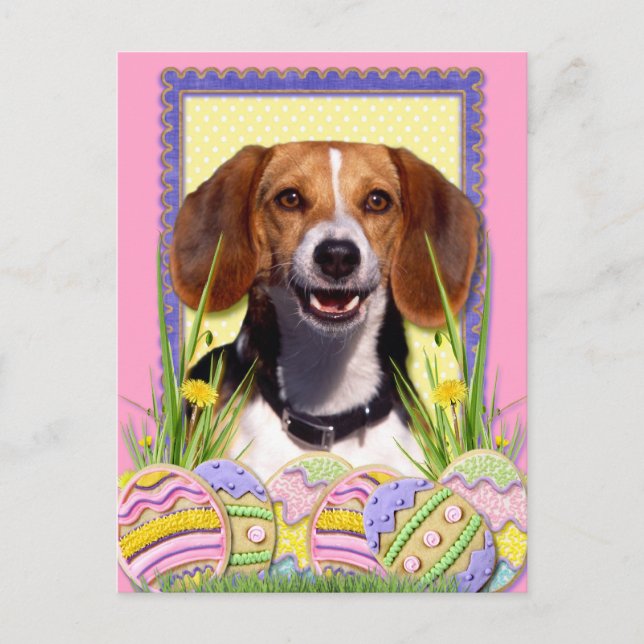 Påskägg Cookies - Beagle Helg Vykort (Framsida)