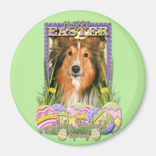 Påskägg Cookies - Sheltie Magnet (Framsidan)