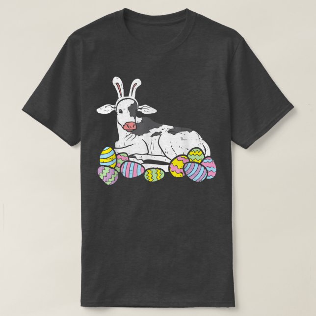 Påskägg Cow-Påskharn Funny Påsk T Shirt (Design framsida)