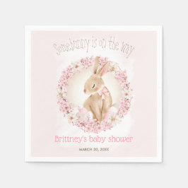 Påskägg Cute Bunny Vår Rosa Gir Baby Shower Pappersservett