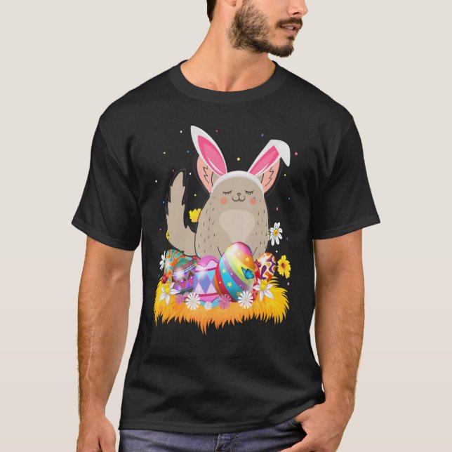 Påskägg Cute Chinchilla Påsk Söndag T Shirt (Framsida)