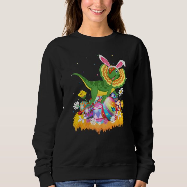 Påskägg Cute Dilofosaurus Dinosaur Påsk Sol T Shirt (Framsida)