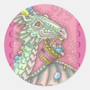 PÅSKÄGG DRAGON FANTASY STICKERS Lakan Round Runt Klistermärke