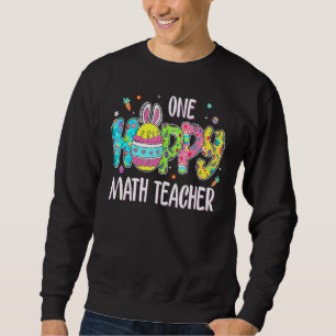 Påskägg en Hoppy Math Teacher Bunny Påsk Day Lång Ärmad Tröja