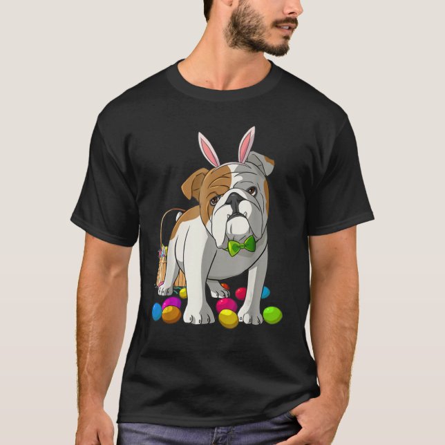 Påskägg English Bulldog Bunny Hund Essential T Shirt (Framsida)