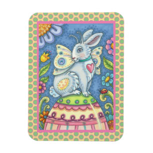 PÅSKÄGG FAIRY, FANTASY RABBIT MAGNET-rektangel Magnet