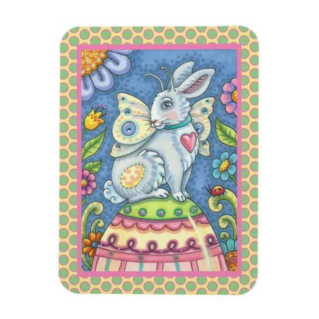 PÅSKÄGG FAIRY, FANTASY RABBIT MAGNET-rektangel Magnet (Vertikal)