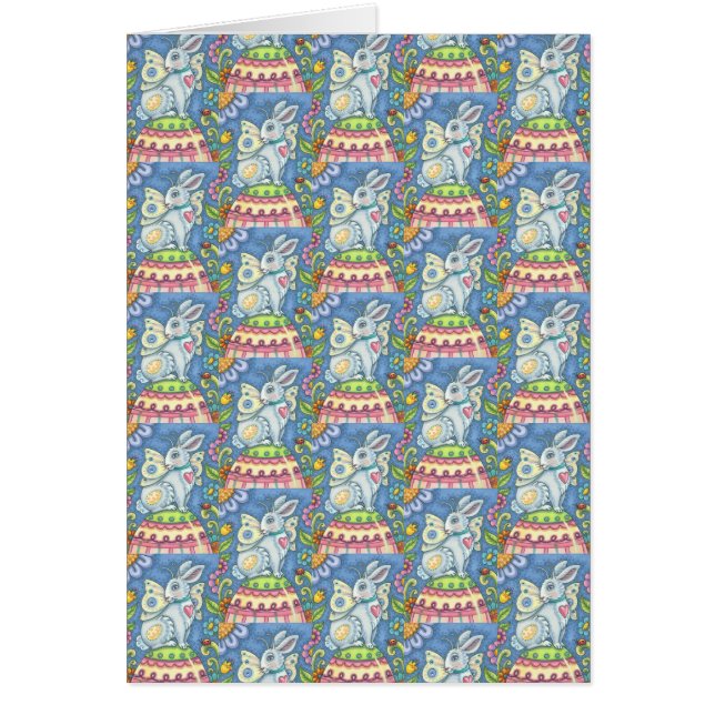 PÅSKÄGG FAIRY, FANTASY RABBIT NOTE CARD Blank OBS Kort (Framsidan)