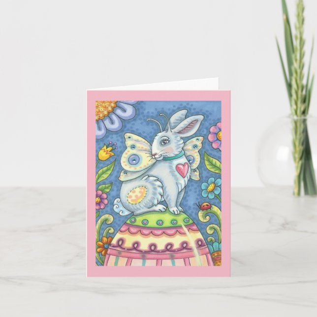 PÅSKÄGG FAIRY, GUBBIT NOTE-KORT tomt Helgkort (Framsida)