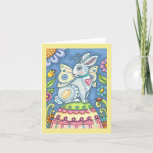 PÅSKÄGG FAIRY, GUBBIT NOTE-KORT tomt Helgkort