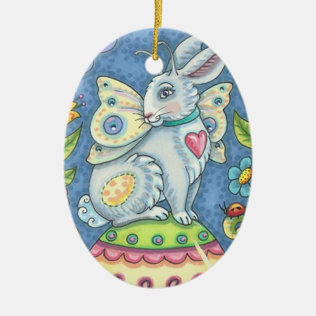 PÅSKÄGG FAIRY, RABBIT ORNAMENT Oval (Framsidan)