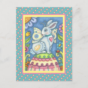 PÅSKÄGG FAIRY, VÅR HARE FANTASY POSTCARD VYKORT
