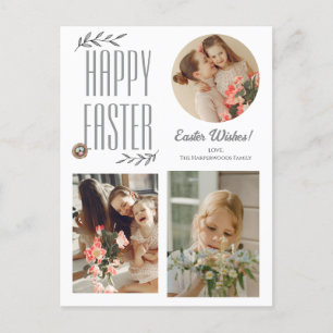 Påskägg Family-fotot för Elegant Påsk Blessings-fa Helg Vykort
