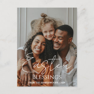 Påskägg Family-fotot för Elegant Påsk Blessings-fa Helg Vykort
