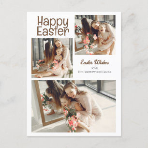 Påskägg Family-fotot för Elegant Påsk Blessings-fa Helg Vykort