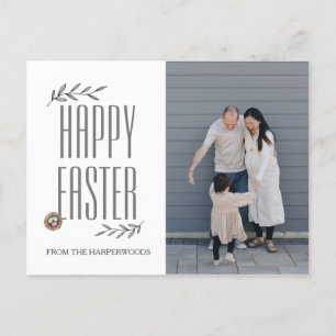 Påskägg Family-fotot för Elegant Påsk Blessings-fa Helg Vykort