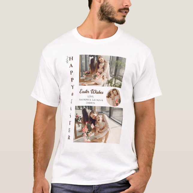 Påskägg Family-fotot för Elegant Påsk Blessings-fa T Shirt (Framsida)