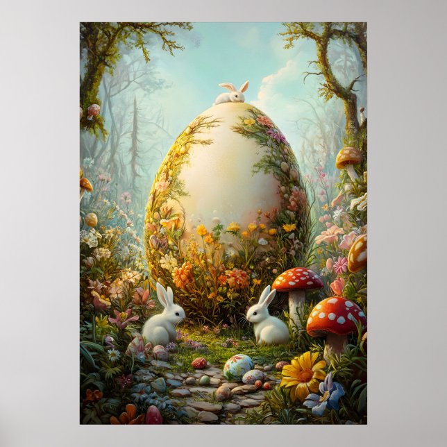 Påskägg Fantasy Forest Nature Poster (Framsidan)