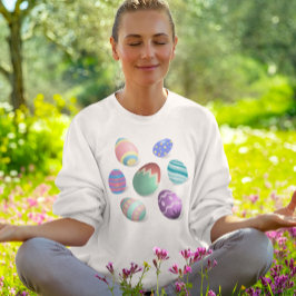 Påskägg Färgfull dekorativ Påskägg Hunt-Roligt T Shirt