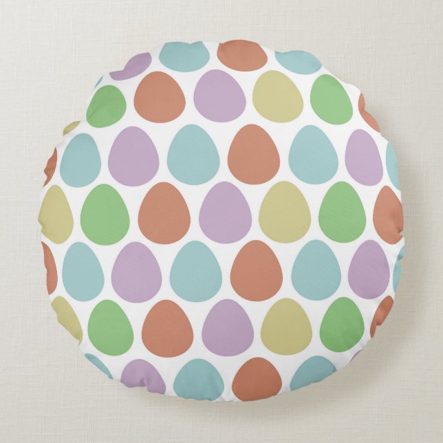 Påskägg färglöst Mönster Rund Kudde (Framsidan)